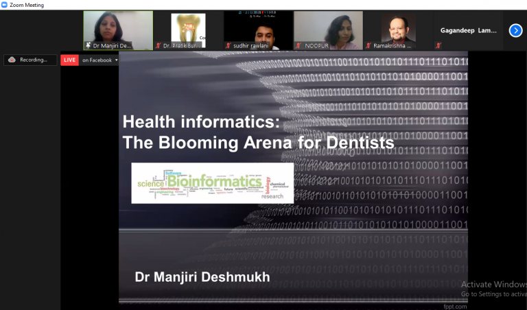 Dr. Manjiri Deshmukh expressing her views on Health Informetics- The blooming arena for dentist