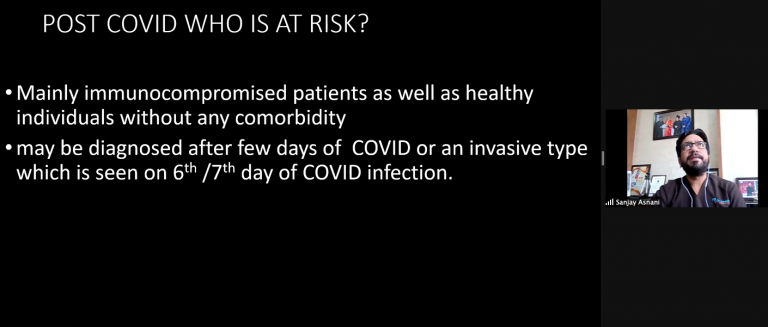 Dr. Sanjay Asnani expressing his views on Post COVID risks