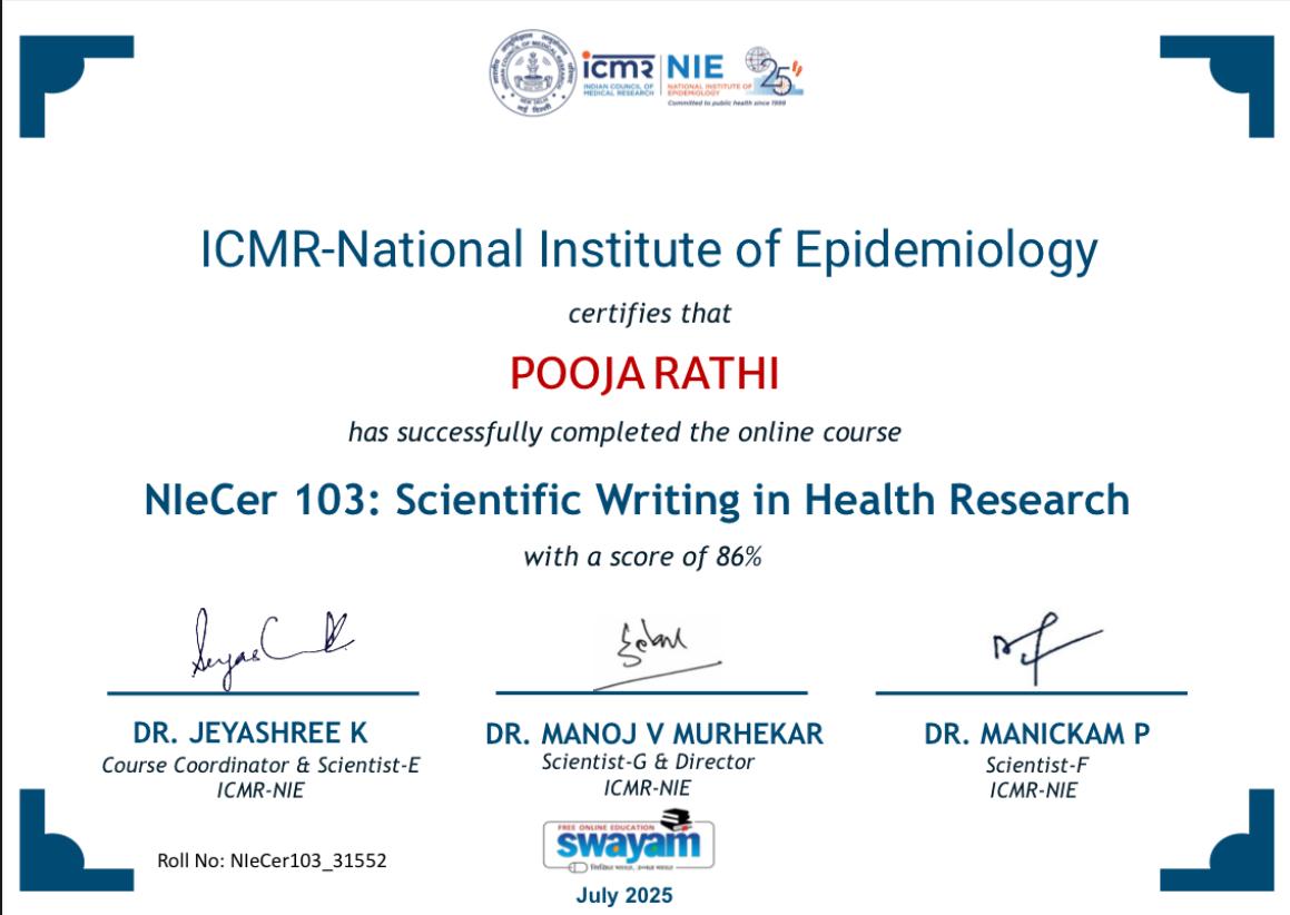 Dr. Pooja Swayam July 2025