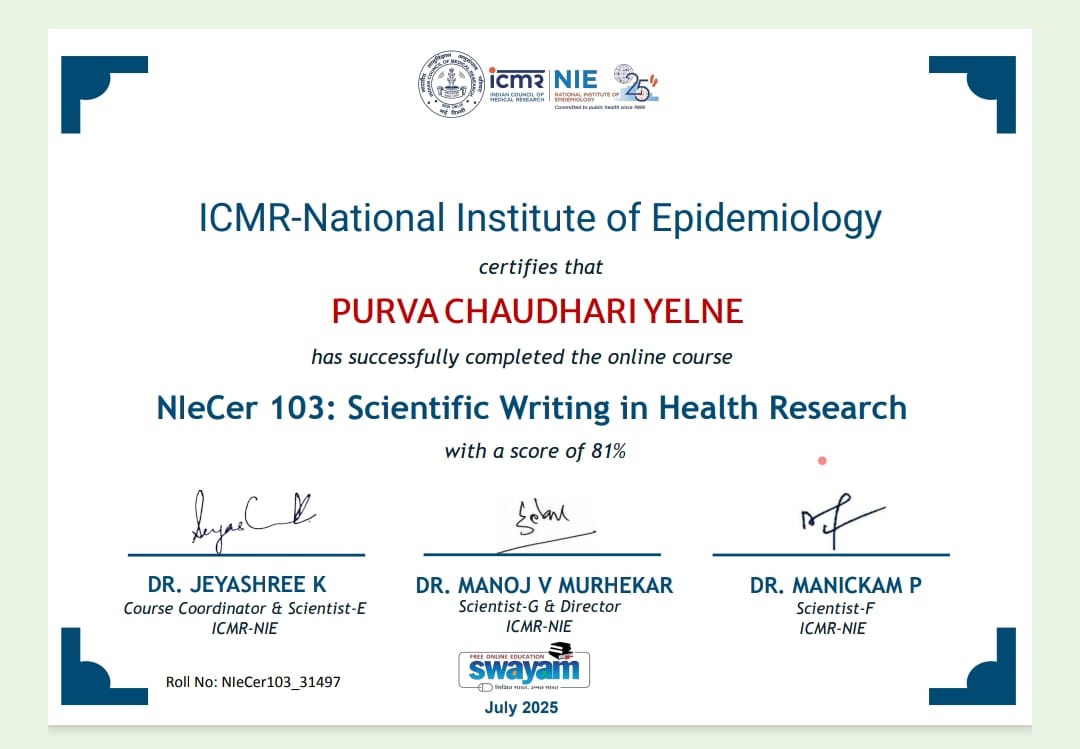 Dr. Purva Swayam July 2025